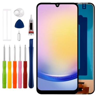 Imagem de [Não suporta impressão digital] Duotipa Display LCD Touch Screen Digitalizador Substituição para Galaxy A25 SM-A256B 6,5'' com kit de ferramentas de reparo técnico - Preto.