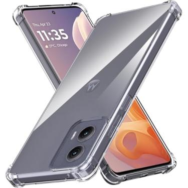 Imagem de USTIYA Capa para Motorola Moto G85 5G TPU transparente quatro cantos capa de proteção de grau militar transparente macia