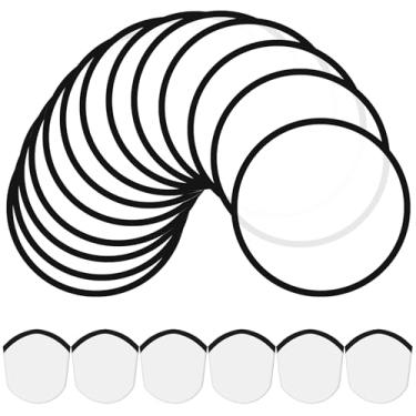 Imagem de Gejoy Conjunto de 24 ventiladores de disco voador dobrável para praia, disco voador para festa, casamento, atividade ao ar livre, Halloween, Natal, Ano Novo (preto e branco)