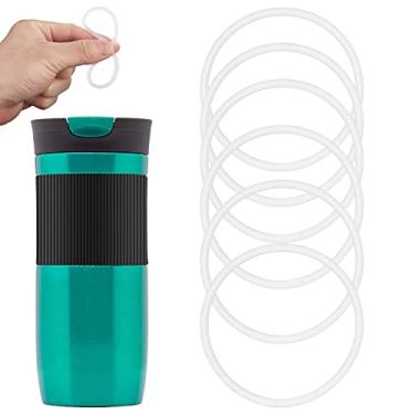 Imagem de 6 peças de vedação de borracha de substituição compatíveis com Contigo Snapseal Byron 16 e caneca de viagem de 590 ml, vedação de borracha à prova de vazamento, juntas de tampa de substituição para