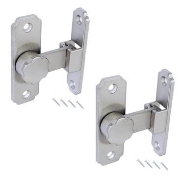 Imagem de Par de Travas de Posicionamento de Pinball de Aço Inoxidável 304 Travas Viráveis Parafuso de Porta de Segurança Ferragem de Fechadura de Porta de Celeiro (90 graus, Prata Fosca)