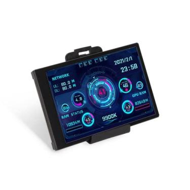 Imagem de Gugxiom Monitor de temperatura de computador de 3,5 polegadas, ângulo de visão total de 320 × 480 IPS, tela giratória de temperatura de PC de 360°, monitor de temperatura de hardware de CPU apenas