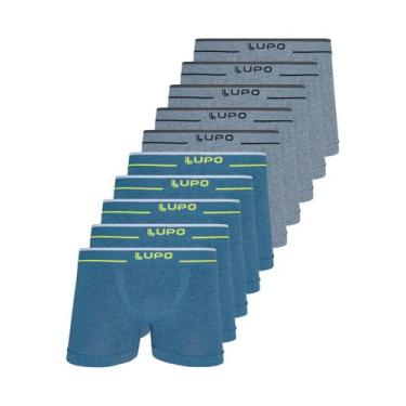 Imagem de Kit com 10 Cuecas Boxer Lupo 733-004 Colorido, Azul, GG