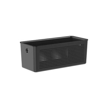 Imagem de Cesto Organizador com tampa 6,6 Litros Flow 34 X 15 X 13 - OU, Preto