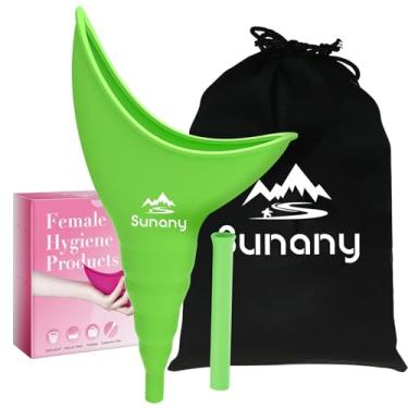 Imagem de Sunany Mictório feminino, mictório feminino com funil de silicone, portátil para mulheres em pé, reutilizável para banheiro feminino, mictório feminino é o companheiro perfeito para uso interno (verde