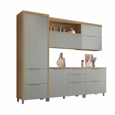 Imagem de Cozinha 5 Peças 7 Portas 6 Gavetas Ripado Marquesa 100 MDF - Nesher, V