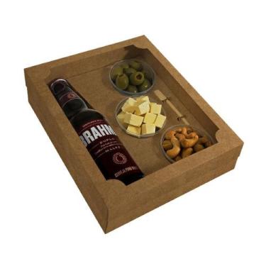 Imagem de 10 Caixas para Bebida e Aperitivos Kraft com Visor - Embalagens Concei