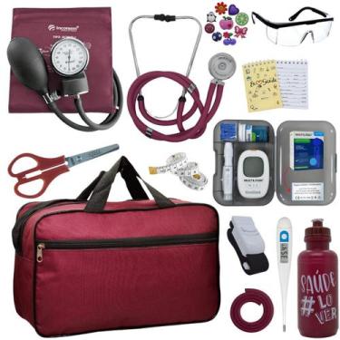 Imagem de Kit Enfermagem Medidor Glicose Aparelho de Pressão Esteto Multi Incote