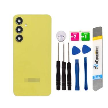 Imagem de Capa traseira de vidro para reparo de bateria de reposição para Samsung A35 A55 A356 A556 A556 com ferramentas de fita de lente de câmera pré-instaladas (amarelo)