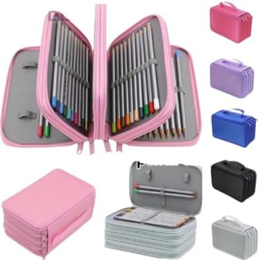 Imagem de Estojo Escolar/Estojo Box/Estojo De Lápis De Quatro Camadas Com 72 Furos De Cor/Material Escolar (AZUL)