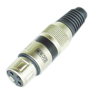 Imagem de Conector Canon Femea CSR Q-33BK Niquel Preto PE Borracha