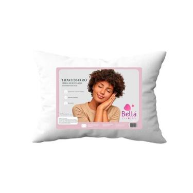 Imagem de Kit 2 Travesseiro Ergonômico Antialérgico Branco Malha 50x70 - Bella E