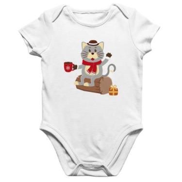 Imagem de Body Bebê Algodão Gatinho Simpático - Foca na Moda, Branco, GG