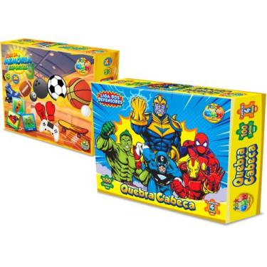 Imagem de Brinquedo Infantil Educativo Jogos de Mesa Quebra Cabeça - GGB Brinque