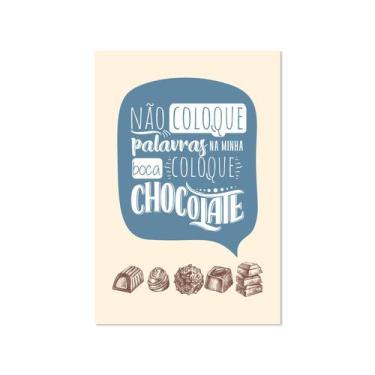 Imagem de Placa Decorativa MDF Chocolate Frase Boca 20x30cm - Quartinhos