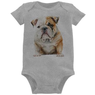 Imagem de Body Bebê Bulldog-Inglês - Foca na Moda, Cinza, P