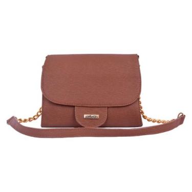 Imagem de Bolsa Feminina Transversal Corrente Balada - Aryel, Marrom