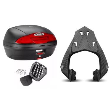 Imagem de BAÚ MOTO TRASEIRO 45L MONOLOCK SIMPLY E450N GIVI + BAGAGEIRO SCAM Fz25 2018 2019 2020 2021 2022 2023 2024
