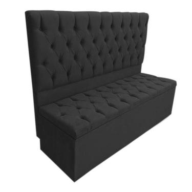 Imagem de Kit Sapateira Baú + Cabeceira EBox Queen Suede Preto