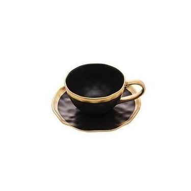 Imagem de Xícara de chá em porcelana 200ml preto e dourado Dubai Wolff