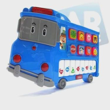 Imagem de Brinquedo Piano AutoBus Didático Músical Com Luz(Azul) - Toy king