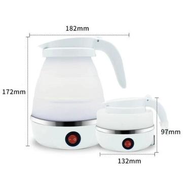 Imagem de Chaleira dobrável Silicone de viagem 110v Chaleira elétrica portátil a