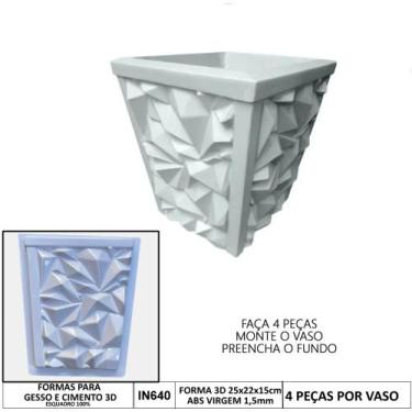 Imagem de Forma 3d Mini Vaso Alpes 25x22x15cm Abs 1,5mm Virgem Molde para gesso 