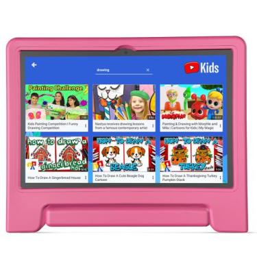 Imagem de Tablet VNEIMQN Kids 10.1" Android 14 64GB WiFi rosa