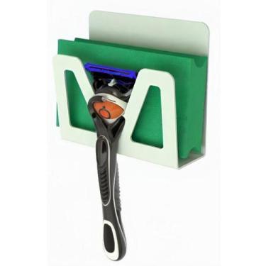 Imagem de Porta Esponja De Banho E Gillette Branco Com Adesivo SF.ELG - ShopFort
