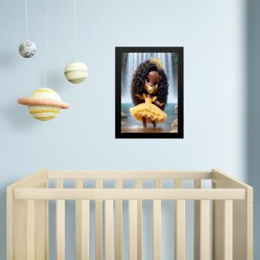 Imagem de Quadro Infantil Orixá Bebê Oxum 45x34cm - com vidro - Quadros On-line,