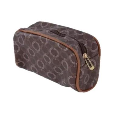Imagem de Necessaire Feminina Porta Maquiagem Gash Monograma Original, Marrom
