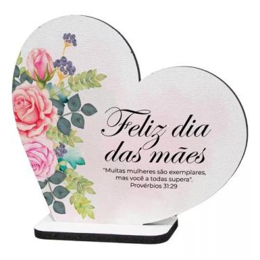 Imagem de Kit 15 Lembranças Dia Das Mães Mdf Coração Frase 8cmx8,7cm - BAZAR DOS