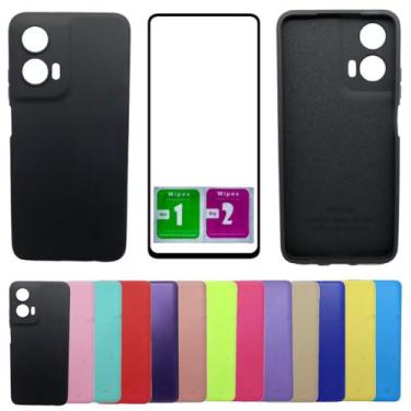 Imagem de Kit Capinha Capa Aveludada Para Moto G35 + Pelicula Vidro 3d - Mustang