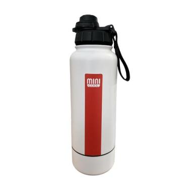 Imagem de Garrafa Térmica Aço Inox 1 Litro Plus Branca com Listra - Minicool