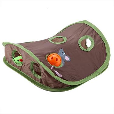 Imagem de Bola de Sino Dobrável para Gatos - Brinquedo Criativo Com Buraco de Rato Emissor de Som - Acessórios de Cor Aleatória - Brinquedo Interativo para Animais de Estimação