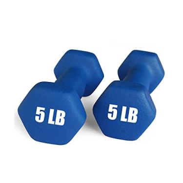 Imagem de Portzon Pesos halteres 10 opções de cores compatíveis com conjunto de 2 halteres de neoprene, 400 a 6,8 kg, antiderrapante, antirolamento, formato hexagonal