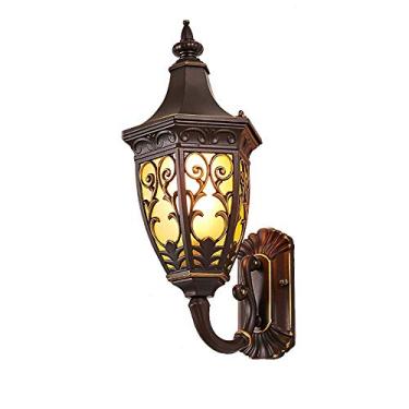 Imagem de Luminária de parede externa à prova d'água, luminária de parede simples com aparência antiga, arandelas de parede de decoração externa retrô/vintage para pátio de jardim (B)