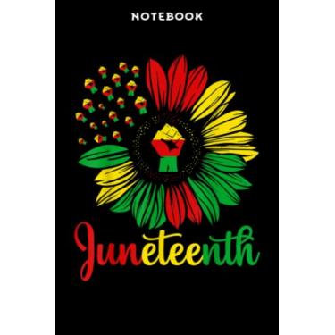 Imagem de Notebook JūnēQūōtēnth Āccēntōrs Sūnflōwēr Āfricān Āmēricān Blāck Pridē Mēmē: 6x9 inch, over 100 pages/Lined Journal,To Do List,Financial,Home Budget,Personal
