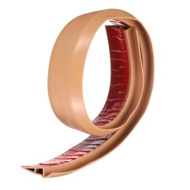 Imagem de HARFINGTON Faixa de transição de piso 5 cm 1 m autoadesiva PVC tapete para azulejo acabamento de borda de transição tira de cobertura para pisos irregulares altura 10 mm, marrom