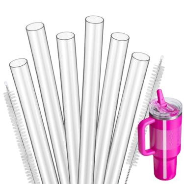 Imagem de Canudos de substituição para Stanley Quencher ProTour Flip Straw Tumbler 1,134 g, canudo reutilizável com escova de limpeza, acessórios de copo para Stanley (transparente, para Stanley Quencher