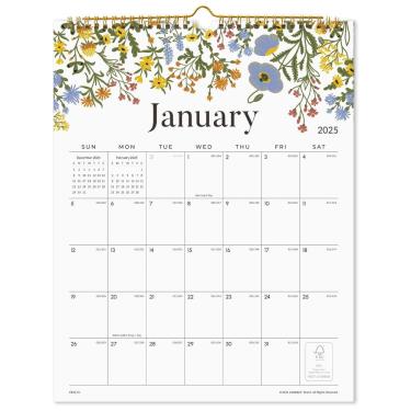 Imagem de Calendário de parede Cabrix 2025 18 Monthly Floral Design 30x38cm