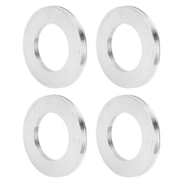 Imagem de INFINAUTO Anéis centralizados no cubo da roda do carro OD 108,1 mm para ID 63,6 mm eixo central de rodas amortecedores Hubrings liga de alumínio tom prata durável