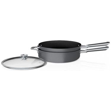 Imagem de Conjunto de Panelas Antiaderente 3 Peças em Aço Anodizado, Ninja C53300, Cinza