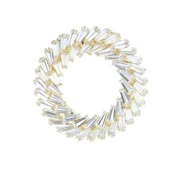 Imagem de Mulheres Cristal Laço Flor Cachecol Fivela Xale Suporte Anel Lenços Cardigan Círculo Aberto Clipes Multifuncional Broche Joias, Cristal Metal Cristal Metal, Zircônia cúbica