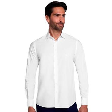 Imagem de Camisa Dudalina Masculina Slim Tricoline Lisa Branca, S/P