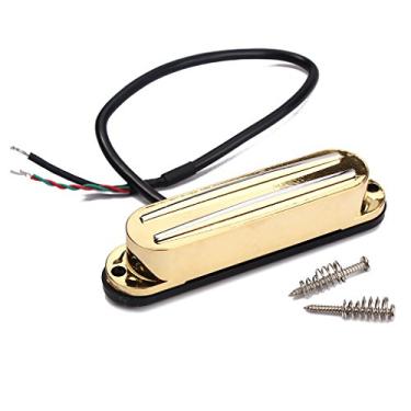Imagem de Ogdni Captador Humbucker Dual Hot Rail Humbucker de bobina única Captador de guitarra para substituição de guitarra elétrica Fender Squier ST (dourado)