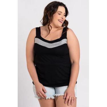 Imagem de Blusa Feminina Plus Size Visco Alças Largas - Serena, G4, Mescla