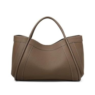 Imagem de Bolsa feminina de couro de vaca de primeira camada, bolsa feminina moderna de couro genuíno, estampa de crocodilo, bolsa feminina de ombro único, bolsa mãe de grande capacidade, Cor pura