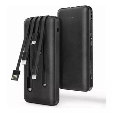 Imagem de Carregador Portátil Power Bank 1hora 4 Cabos 10.000mah Preto