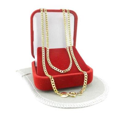 Imagem de Corrente Masculina 50cm 3mm Largura Folheada Ouro 18k CR628 - WNBIJOUT